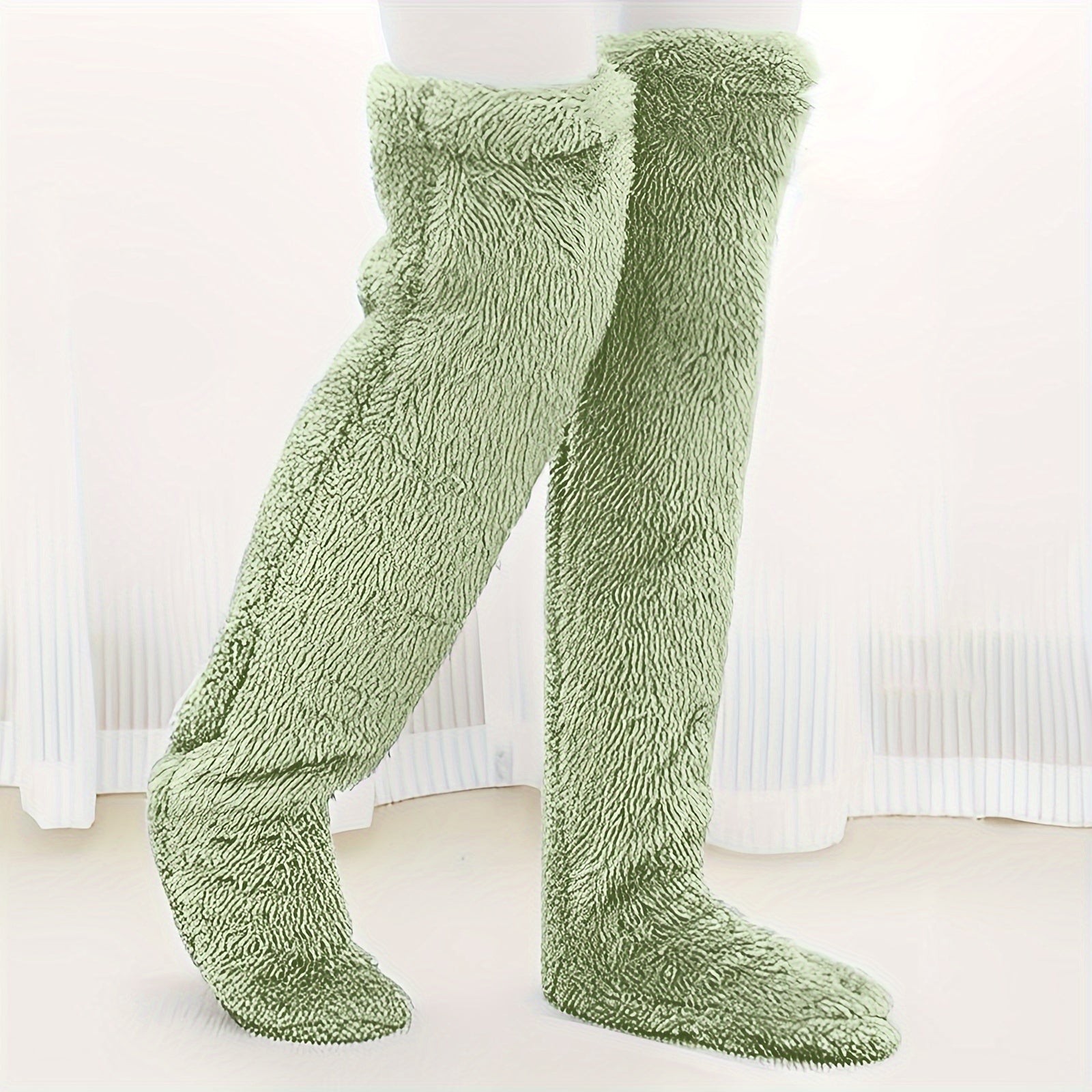 Women's Over Knee Slipper Boots Thermal Plush Home Shoes Cozy Warm Floor Slippers
