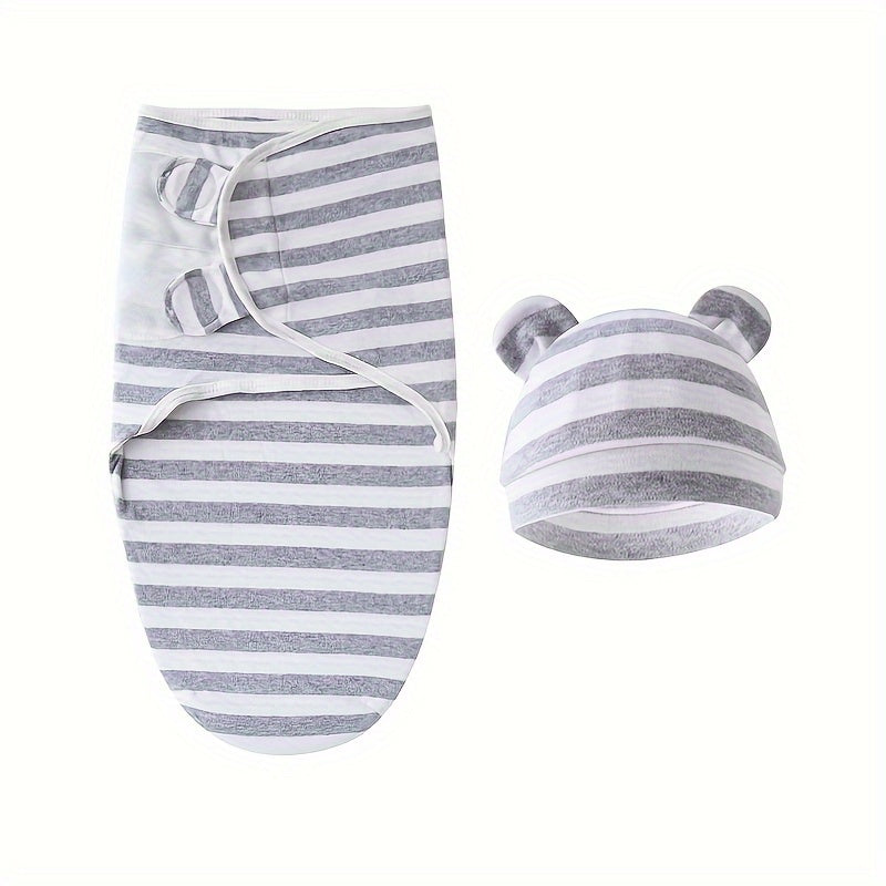 Newborn Baby Swaddle Set Adjustable Sleep Bag Prevent Startle Reflex Cotton All-Season