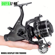 Spinning Fishing Reel 7+1BB Aluminum Alloy 10-25kg Double Drag Carp Tackle