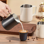 Нержавеющая сталь молочный кувшин 350 мл или 600 мл для латте-арта черный, белый, серебристый