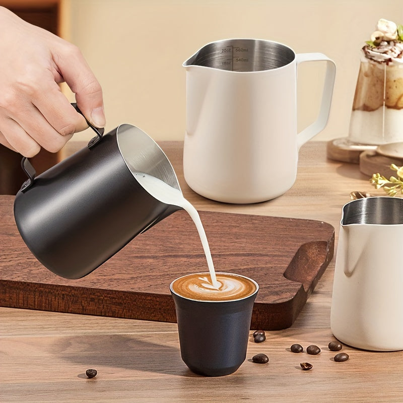Нержавеющая сталь молочный кувшин 350 мл или 600 мл для латте-арта черный, белый, серебристый