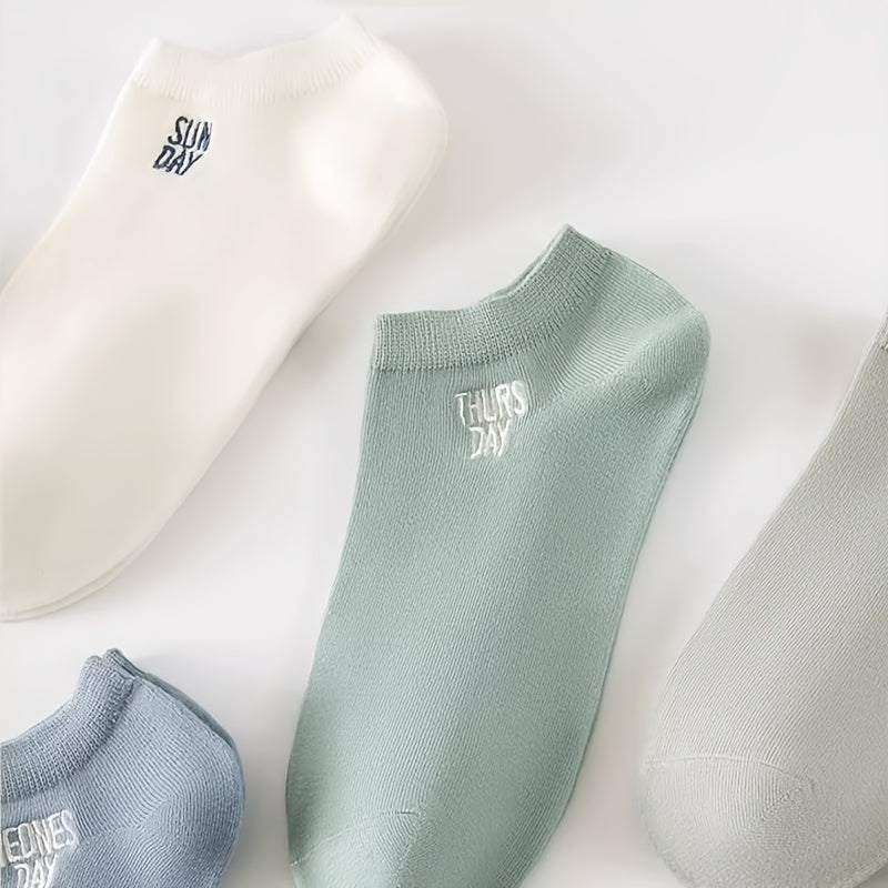 Men's No-Show Socks Pack of 7 Moisture-Wicking Odor-Resistant Alphabet Print