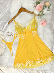 Women's Lace Lingerie Set with Thong and Adjustable Straps