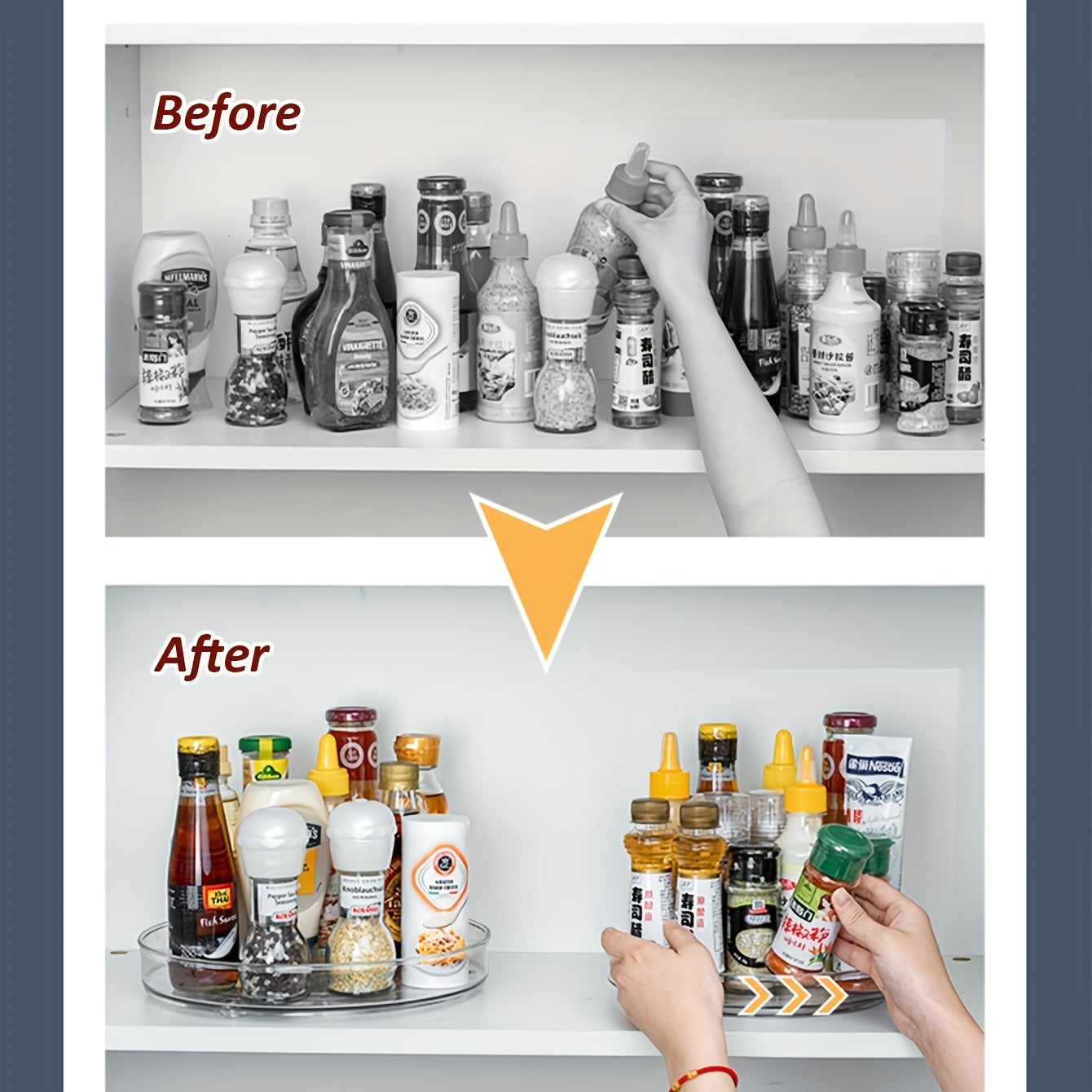 Clear Plastic Rotating Cosmetic Organizer Tray for Skincare and Perfumes