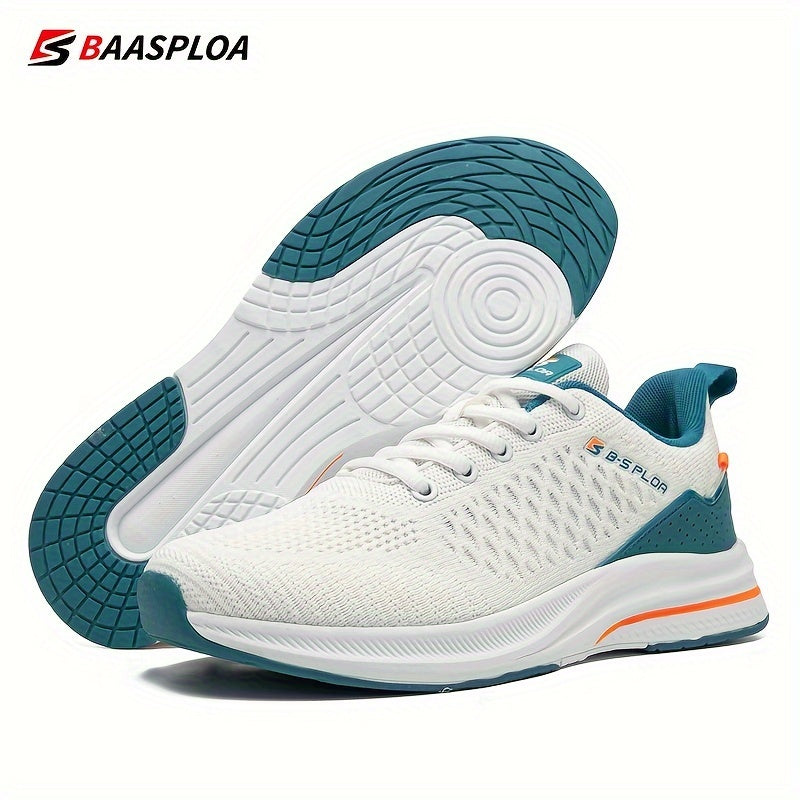 BAASPLOA erkaklar uchun qora va sariq yugurish poyafzallari, nafas oladigan to'r va MD/TPR taglik bilan kundalik va sport maqsadlari uchun.