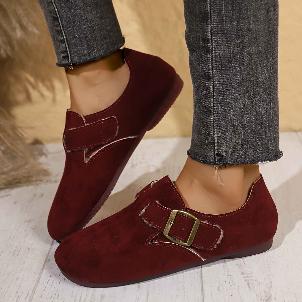 Women's Warm Flat Cozy Shoes in Soft Material