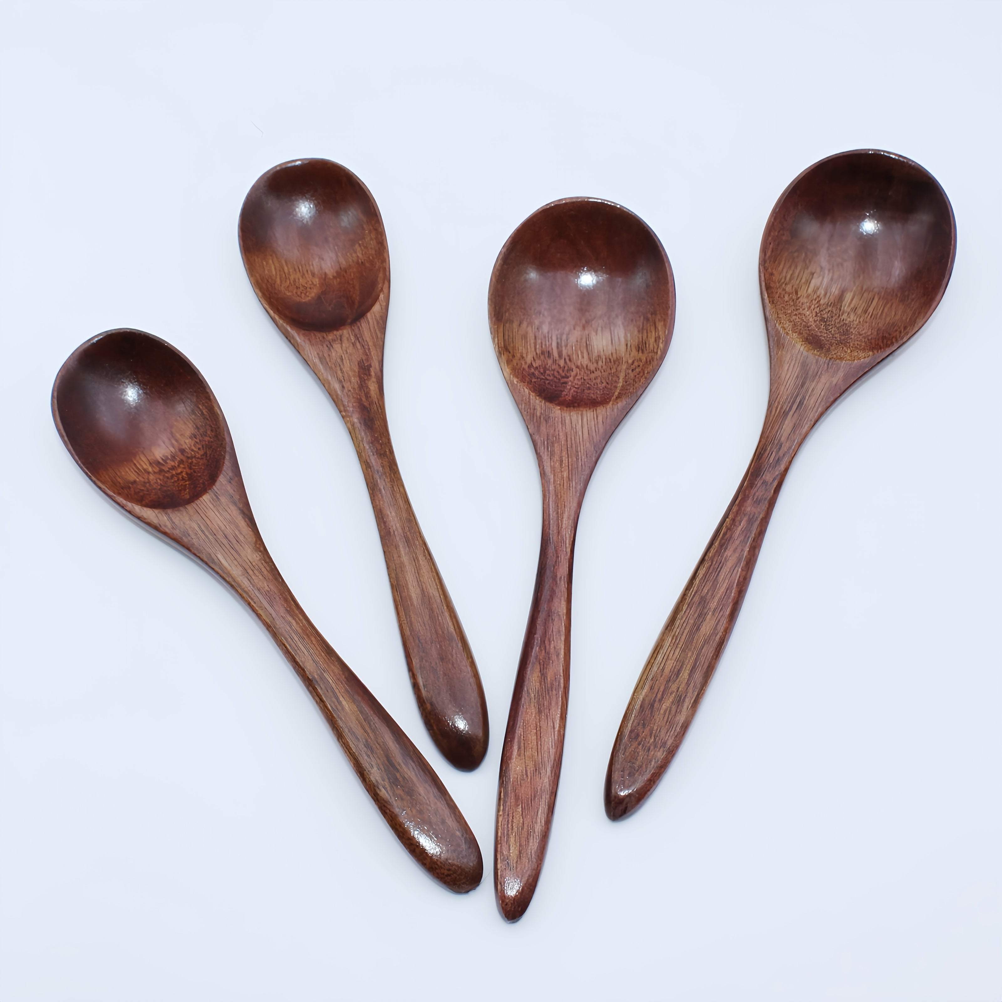 Handcrafted Solid Wood Dessert and Salad Spoon Set for Kitchen Decor
