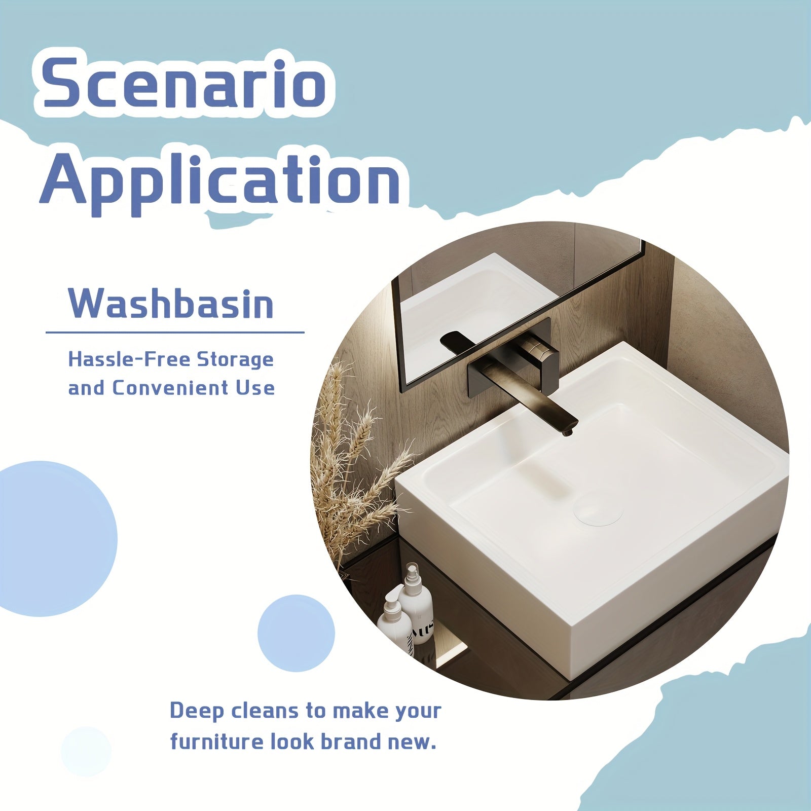 Polyurethane Toilet Brush Set with 64 Replacement Pads for Bathroom Cleaning