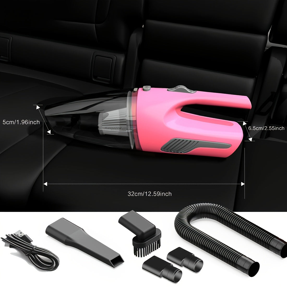 Aspiradora de coche inalámbrica, de litio recargable, 4KPa de succión, con bajo nivel de ruido