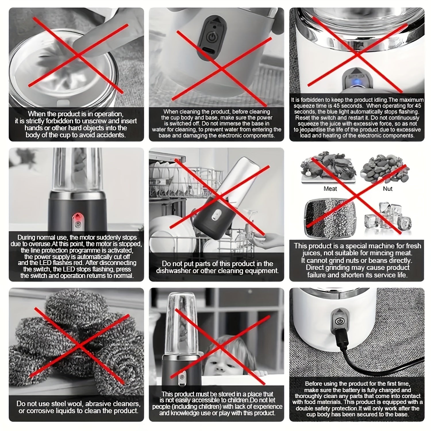 Ushbu portativ blender sayohat paytida smuzi va kokteyl tayyorlash uchun juda yaxshi! U USB orqali zaryadlanadi, oson aralashtirish uchun 6 ta o'tkir pichog'iga ega va faqat 430g og'irlikda. Oshxonada, uyda yoki sayohat paytida foydalanish uchun ideal.