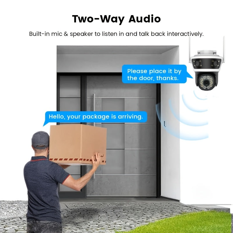 1080P HD Rotating Security Camera System with Night Vision 2-Way Audio Motion Detection