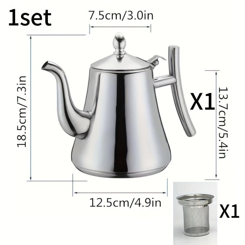 Versatile Tea and Coffee Set with Stainless Steel and Gold Teapots in Gift Box