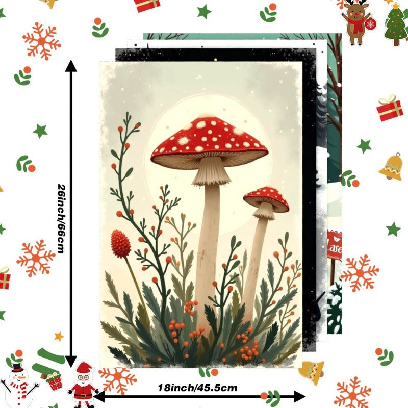 Set of 4 Christmas Towels 18x66cm Decorative Gifting Holiday Home