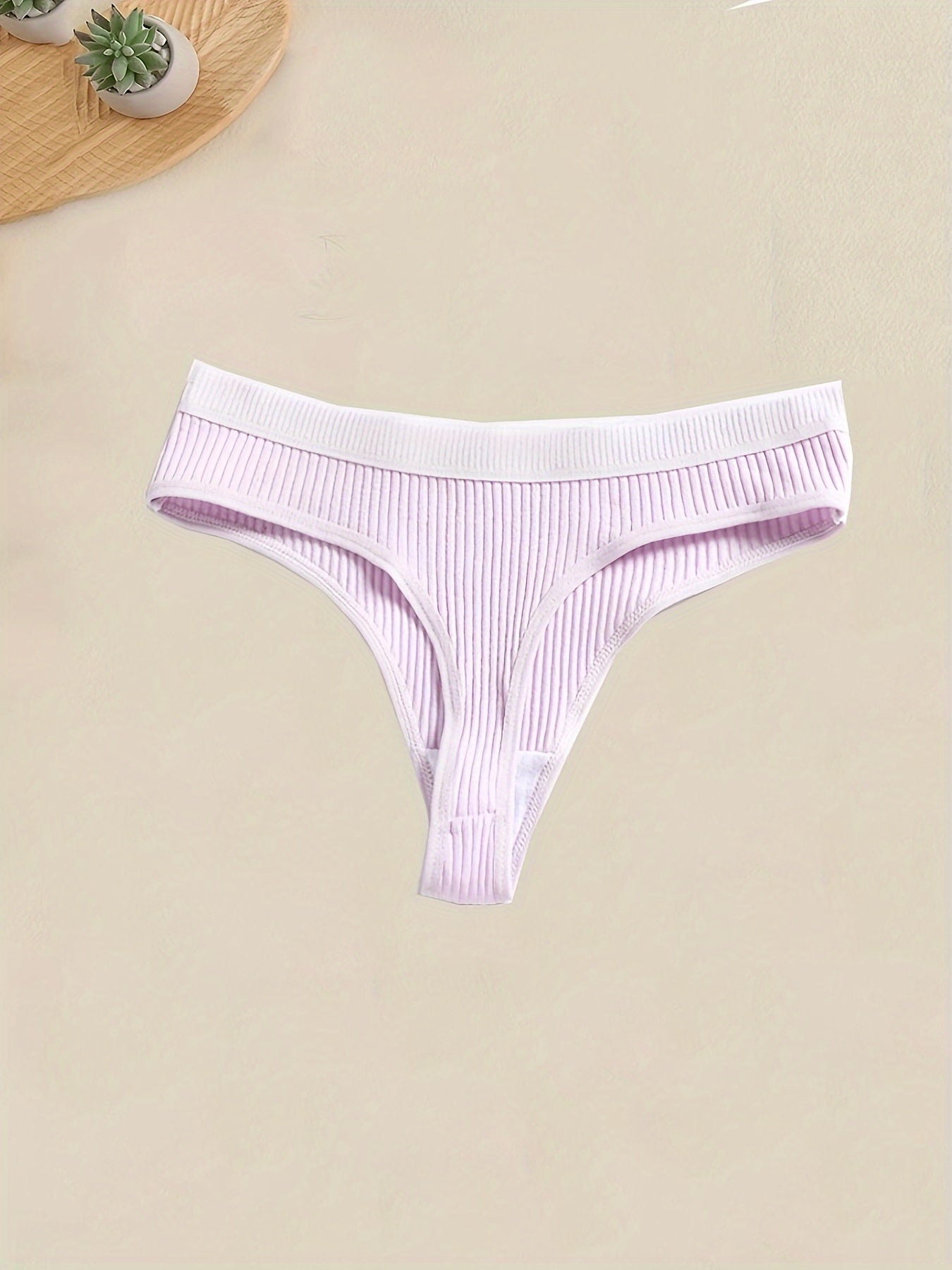 Women's Lingerie Thongs Set in Solid Colors with Seductive Style