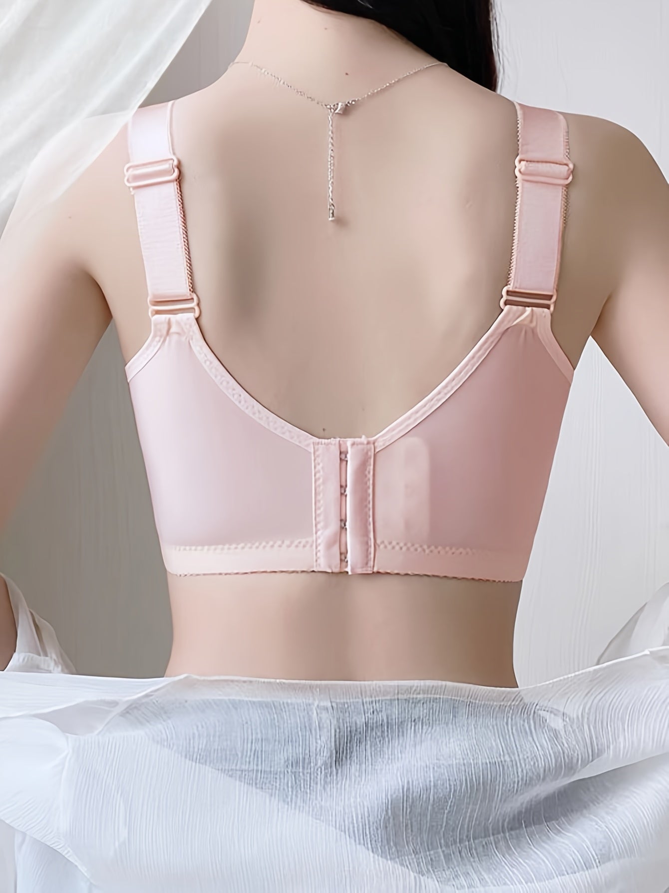 Women's Floral Lace Wireless Push Up Bra Breathable Comfortable Lingerie