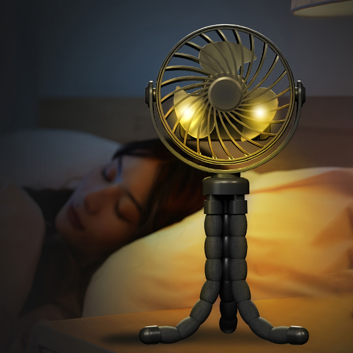 Portable USB Rechargeable Octopus Handheld Fan for Strollers Bikes Indoor Outdoor Use