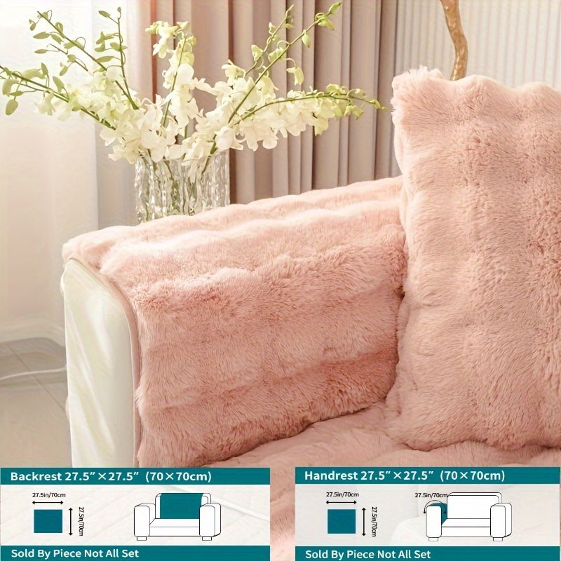 Winter Plush Sofa Cover Anti-Slip Dustproof Slipcover for Couch Living Room Bedroom