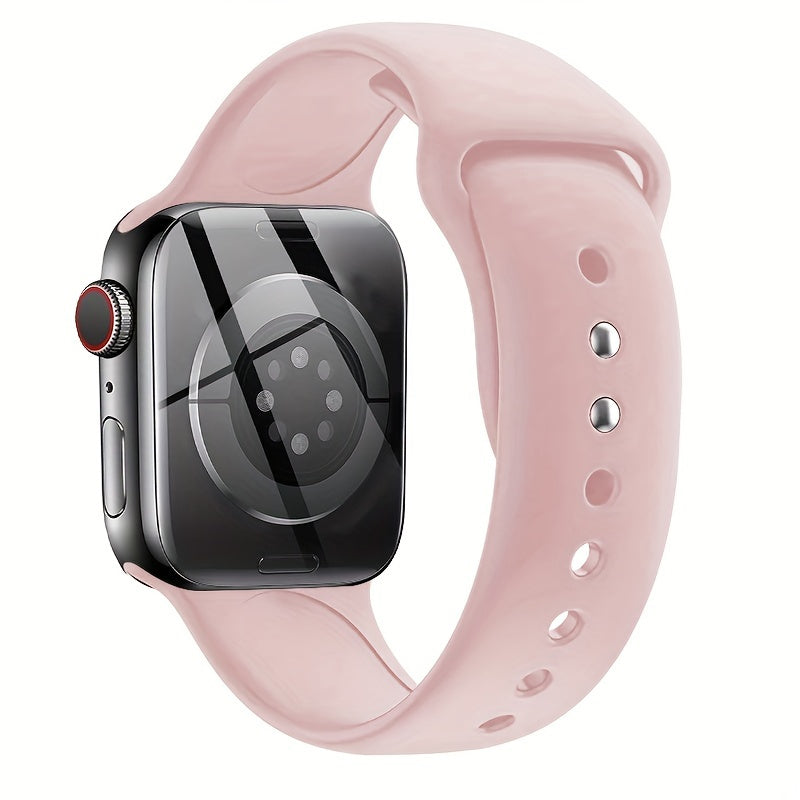 Silicone Sport Watch Band Compatible with Apple Watch Series 1-10 38mm 40mm 41mm 42mm 44mm 45mm 49mm Adjustable Fit