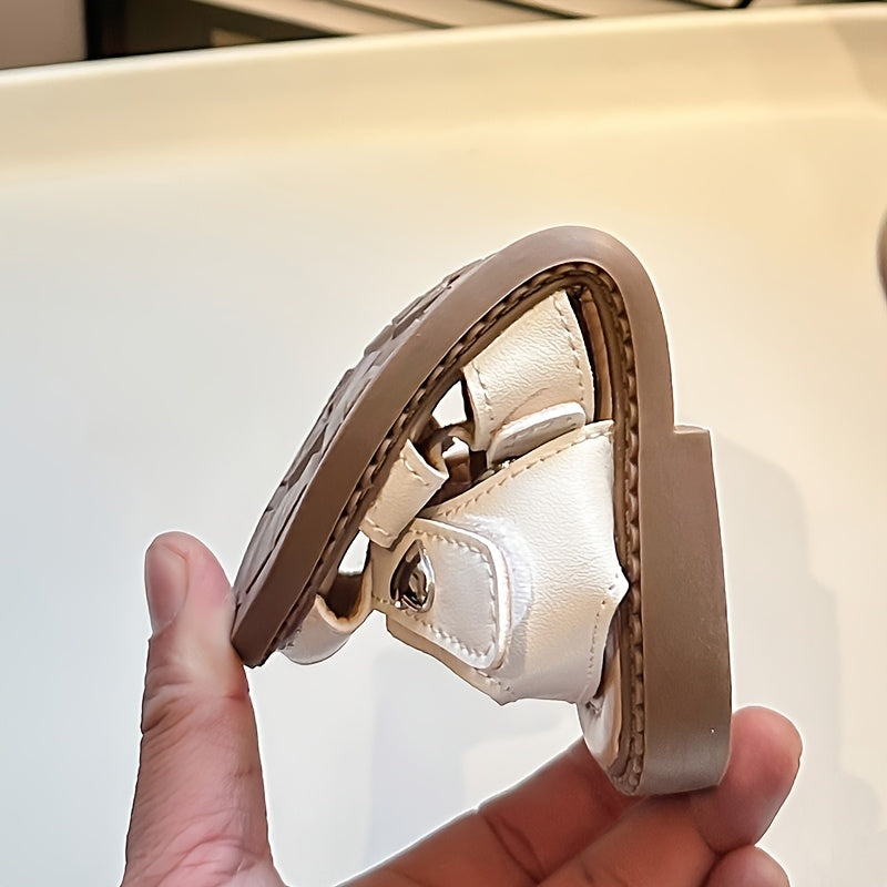 Girls Summer Closed-Toe Sandals Lightweight Breathable Microfiber Synthetic Leather Casual Shoes