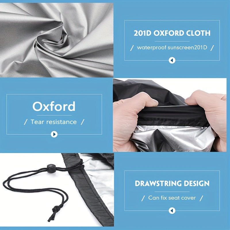 4-Piece Outdoor Furniture Cover Set Black Polyester with Adjustable Drawstring for Patio Yard Balcony