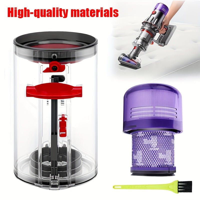 V11/V15/SV14/SV15/SV22 Changyutgich uchun HEPA filtr va tozalash cho'tkasi bilan chang qutisi almashtirish - #970050-01, #965443-01 qismlari bilan mos keladi, binafsha to'r filtr va yashil tozalashni o'z ichiga oladi