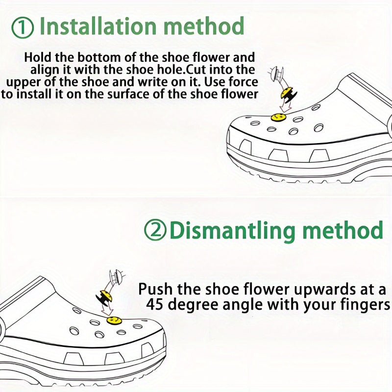 6pcs Girl Shoe Buckles Thick PVC Bow Decorations Detachable Cute Cartoon