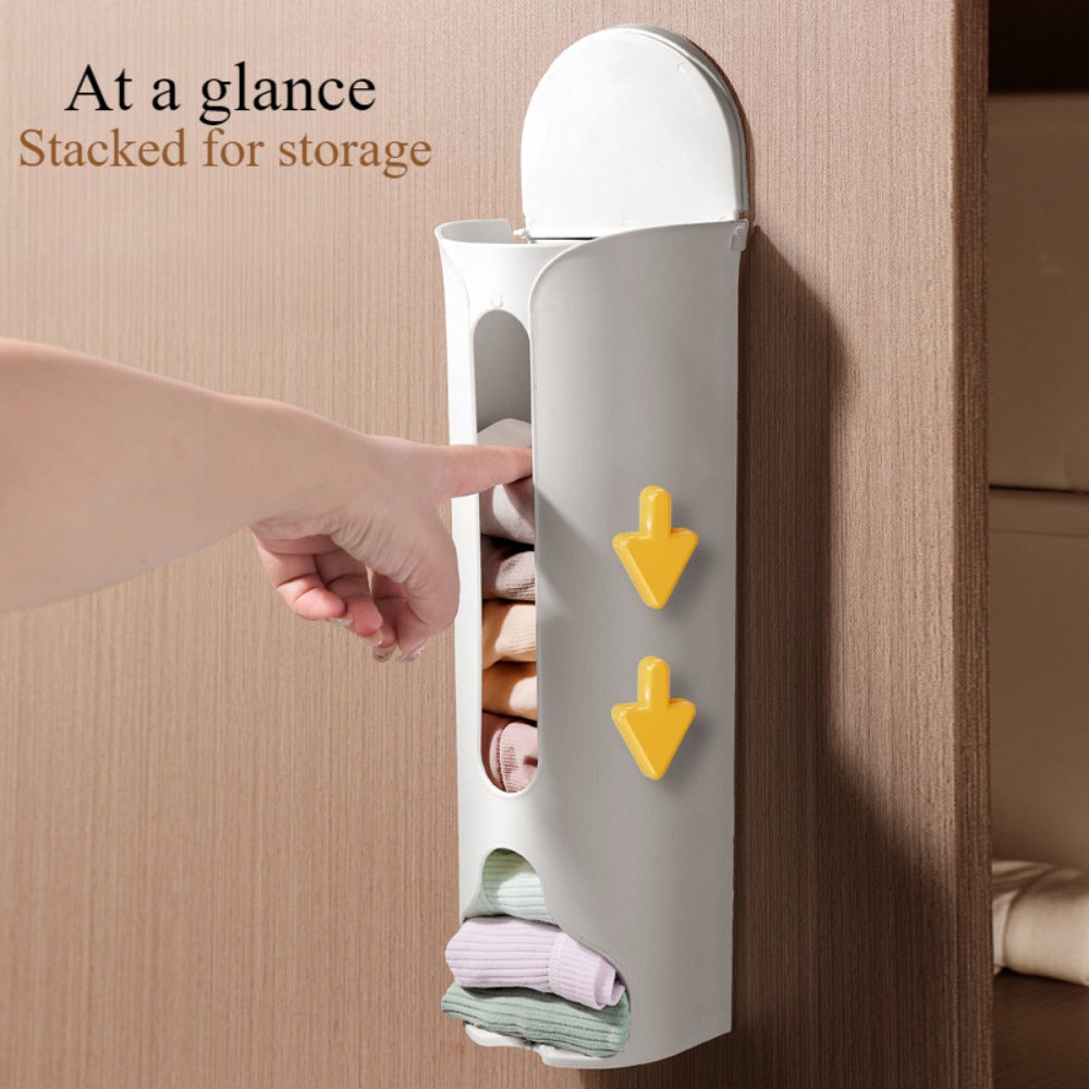 Plastic Garbage Bag Storage Box with Lid Wall-Mounted Organizer for Underwear Socks Kitchen Home