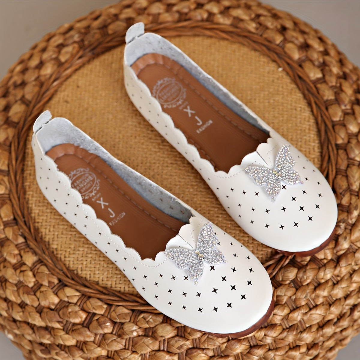 Women's Flats Spring Summer Sparkling Butterfly Non-Slip Rubber Sole