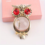 Женский брошь-сова из сплава, стеклянная галька, драгоценный камень, современный 3D-аксессуар для лацкана