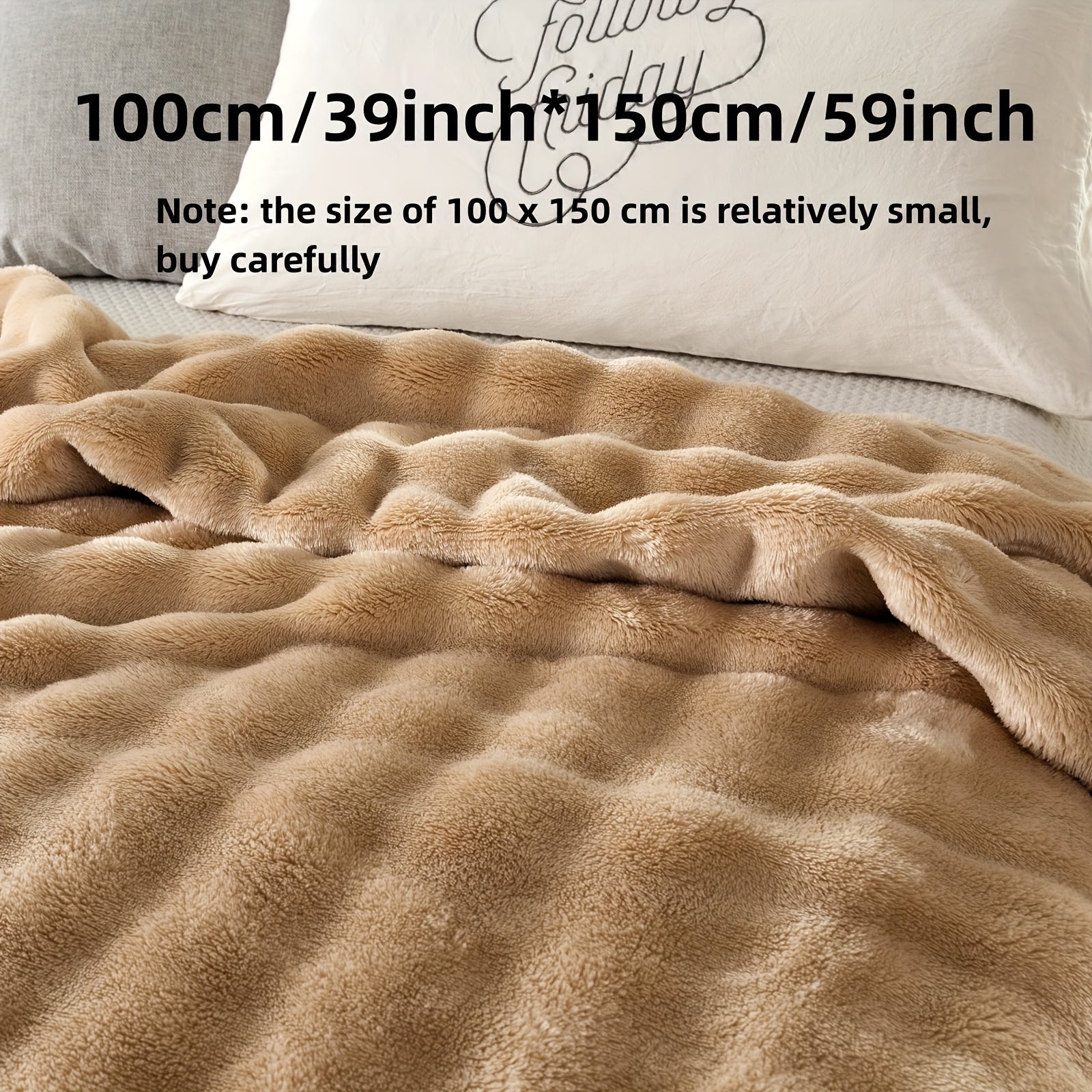 Hypoallergenic Polyester Bed Blanket Faux Rabbit Fur Plush Throw for Bedroom Sofa Travel