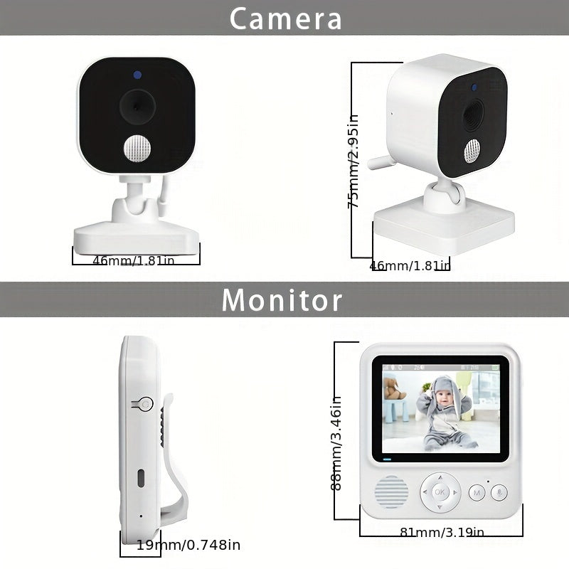 High-Definition Monitor with Voice Intercom Temperature Display Rechargeable Battery Security Camera