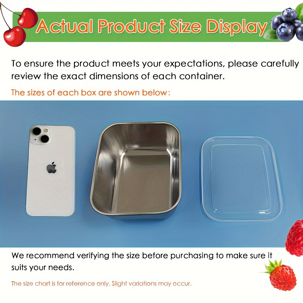 6 ta zanglamaydigan po'latdan yasalgan oziq-ovqat saqlash konteynerlari to'plami, qopqog'lar bilan, suyuqlik o'tkazmaydigan, bosiladi