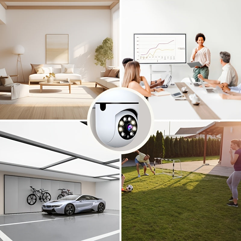 Ichki simsiz PTZ kamera 2.4G WiFi, bulut va SD saqlash, tungi ko'rish, AI harakatni aniqlash, 2 tomonlama audio, mini devor o'rnatish - aqlli uy xavfsizligi uchun ideal, PTZ kamera