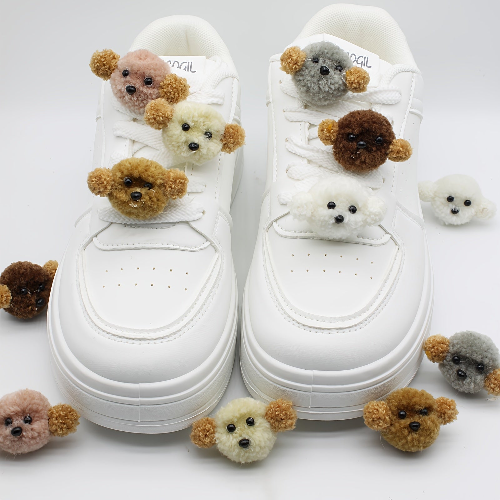 2Pcs Plush Teddy Dog Shoe Lace Charms Animal Shoe Decorations for DIY Accessories