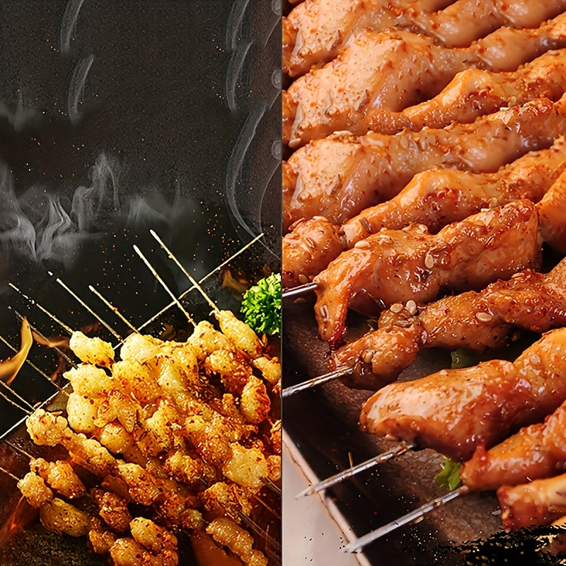 Barbekyu shishlari - Yog'li shishlar, yog'och tutqichlar bilan, dumaloq va zanglamaydigan po'latdan yasalgan barbekyu ignalari, sirpanmaydigan, issiqqa chidamli va qayta ishlatiladigan.