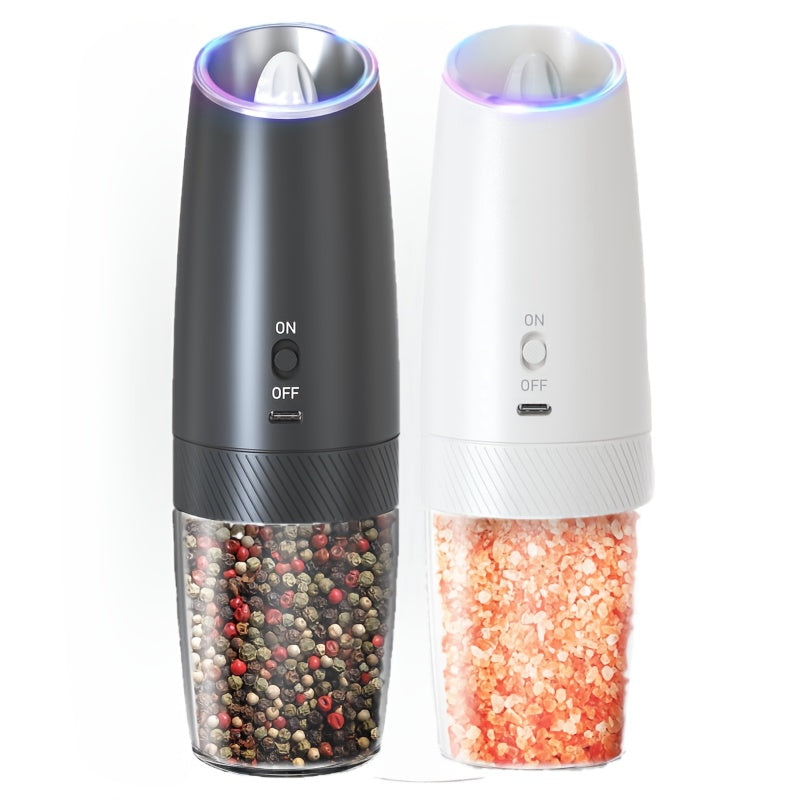 Gravity sensor switch, LED yoritgich, USB zaryadlash, 5000rpm motor, qora va oq rangda, katta hajmli, bir qoʻl bilan oson boshqariladigan qayta zaryadlanadigan elektr murch grinder to'plami.