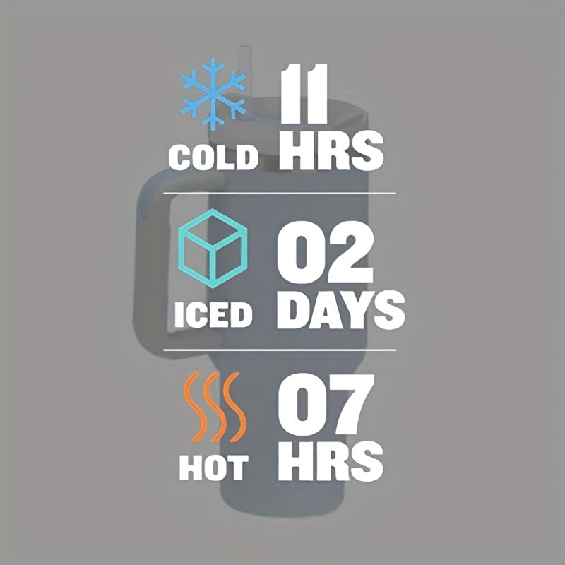 Large Stainless Steel Travel Mug with Straw for Camping School and Sports