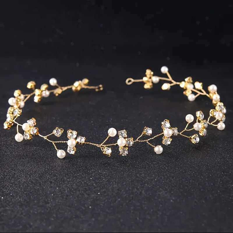 To'y kiyimlarini bezash uchun marjon to'y soch aksessuari