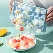 Round Ice Mold PP Material 32 Blue Pink Ice Cubes for Summer Drinks