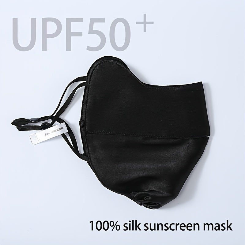 Women's Silk Face Mask with UV Protection and Breathable Sunscreen Properties