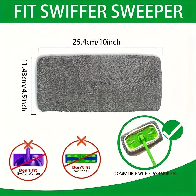 4-Pack Microfiber Mop Pads Reusable Washable Wet Dry Cleaning Replacement Heads