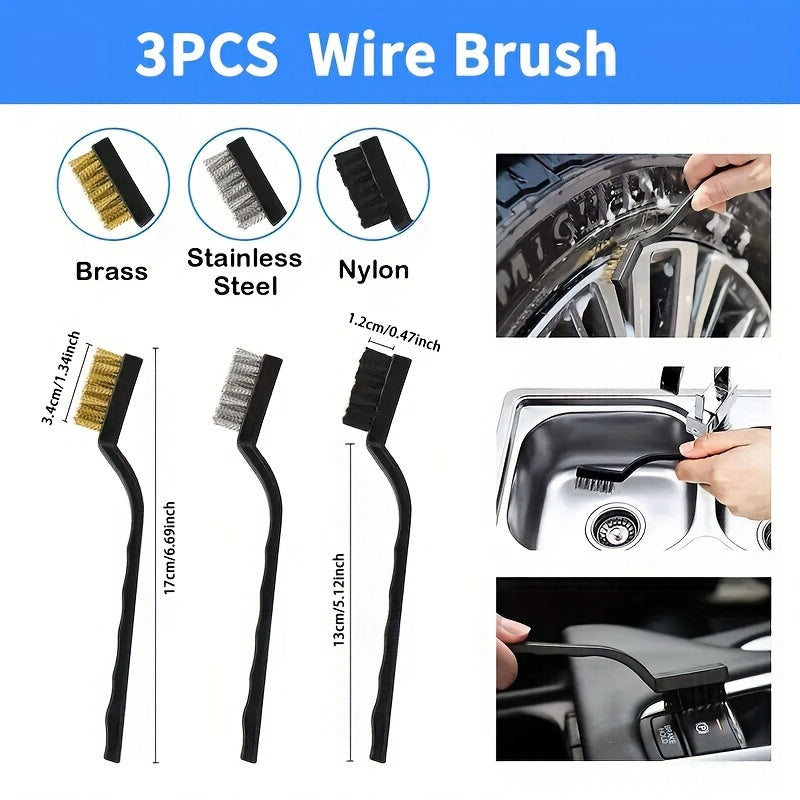 27-Piece Car Cleaning Kit with Brushes and Detailing Accessories