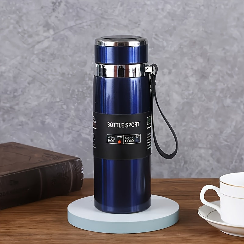 Large Capacity Travel Kettle Stainless Steel with Insulated Cup and Portable Strap
