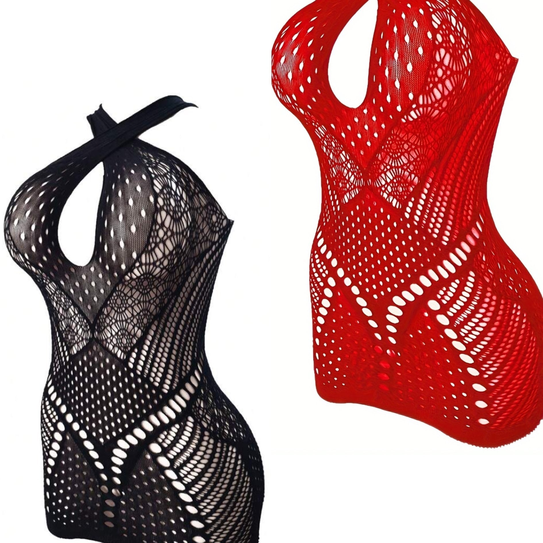 Комплект из 2 кружевных сетчатых боди больших размеров с вырезами, с высоким растяжением, жаккардовая ткань, ночной клубный стиль