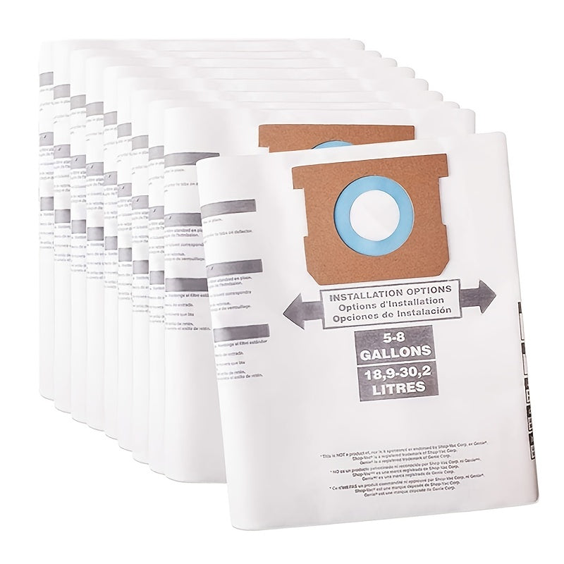 Пакет из 5 мешков для пылесосов Shop Vac - Совместим с пылесосами объемом 18.93-30.28 л - Повышает эффективность уборки и долговечность