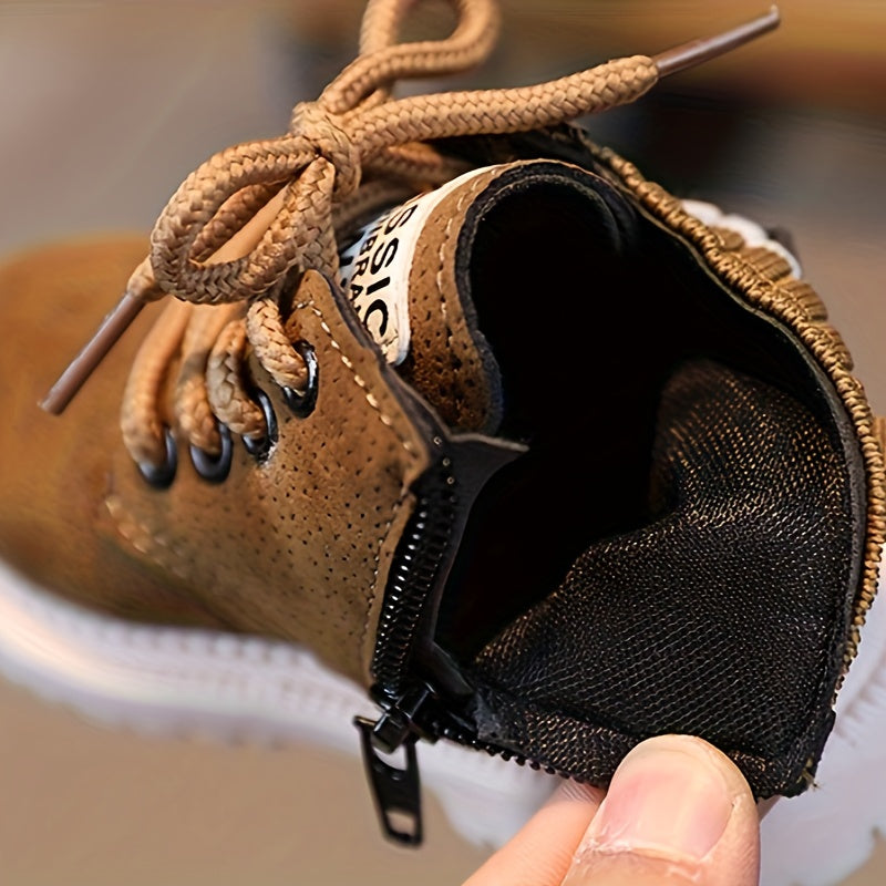 Boys Non-Slip Zipper Boots for Spring and Winter Casual Comfortable Stylish