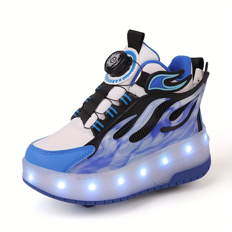 Kids' Low-Top Glowing Skate Shoes Breathable Non-Slip Indoor Outdoor Sneakers