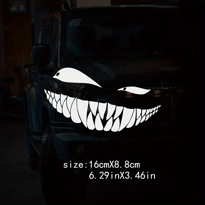 Funny Cross-eyed Evil Smile Car Sticker Waterproof Vinyl Decal