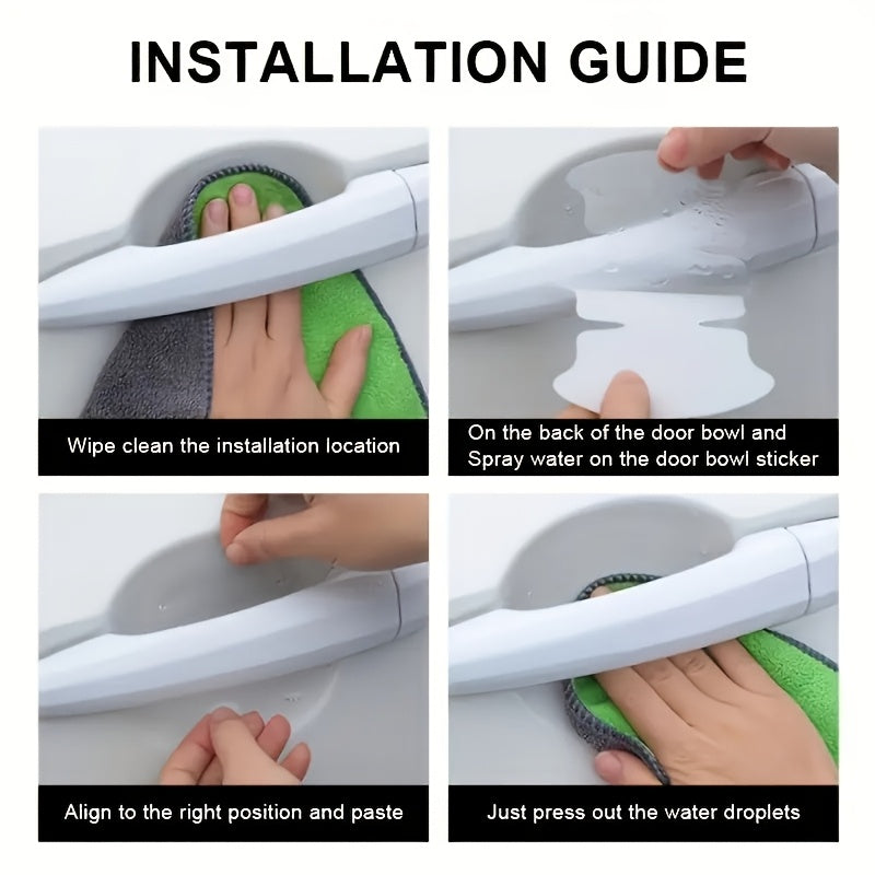 Juego de 8 protectores de manijas de puerta de coche, película transparente de TPU, lado izquierdo, resistente a arañazos