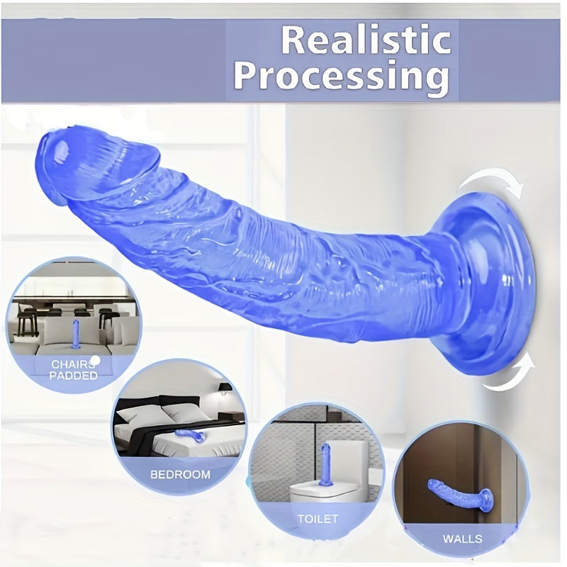 Adult Male Female Elastic Silicone Dildo with Suction Cup 16cm G-Spot and Anal Stimulation